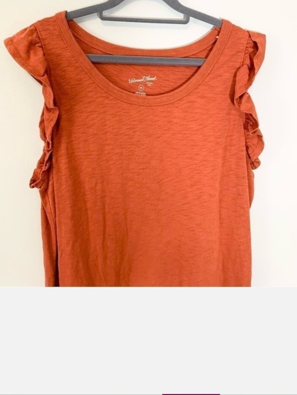 NEW Universal Thread T-Shirt Dress Women XXL Rust Ruffle Shoulder Midi - Picture 4 of 10